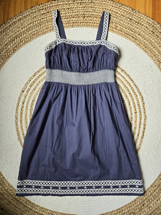 Old Navy Dresses & Skirts - Old Navy Summer Dress White Crochet Accents Boho Chic Coastal Vintage Inspired S